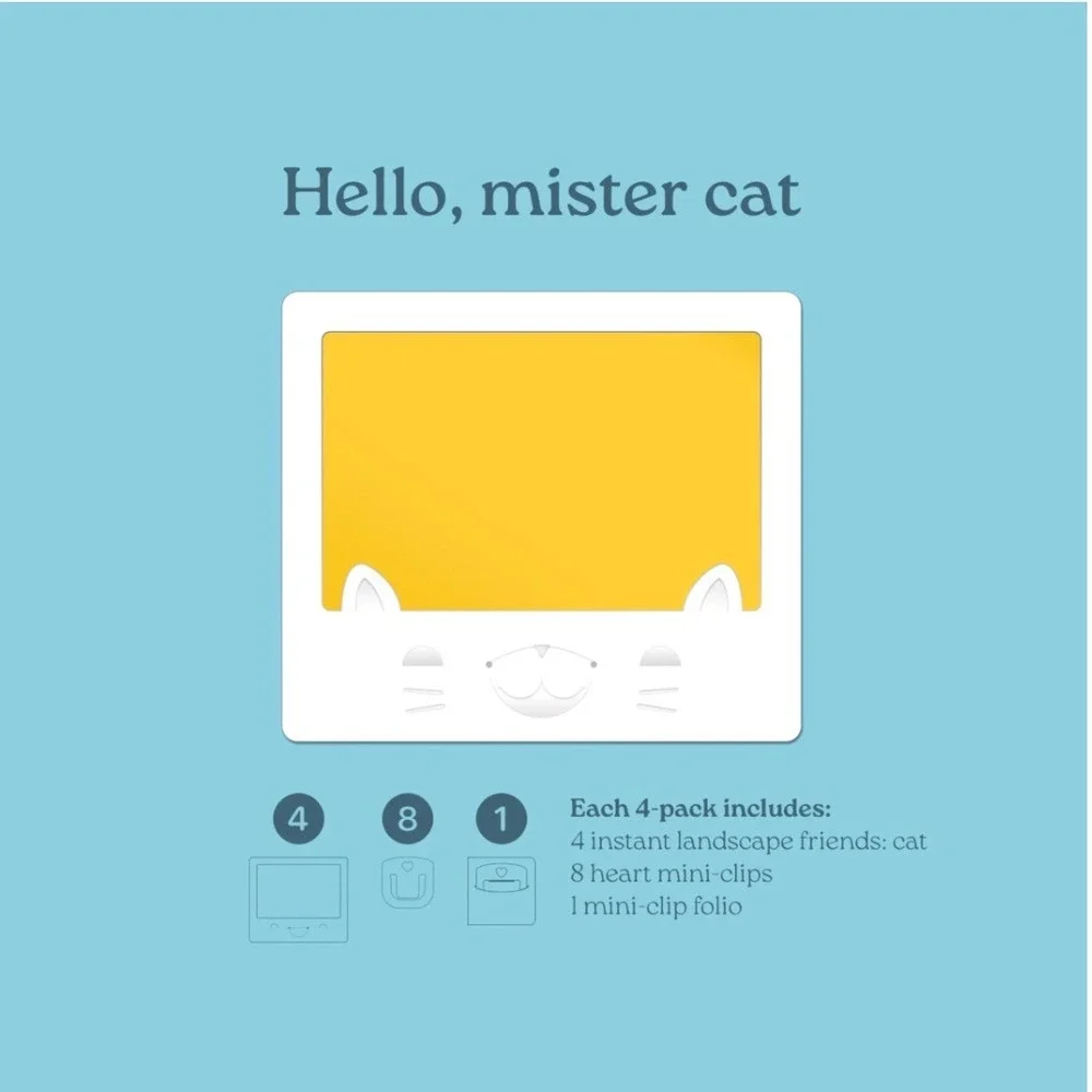 4 Instant Landscape Friends Cat Photo Frames for Mini Photos‎ Art Stickers Tags